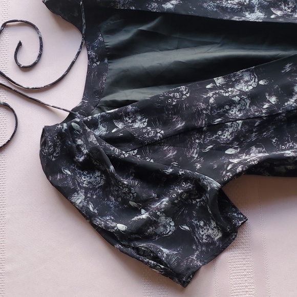 Lion Animal Print Peasant Poof Sleeve Backless Dress - Picture 14 of 15